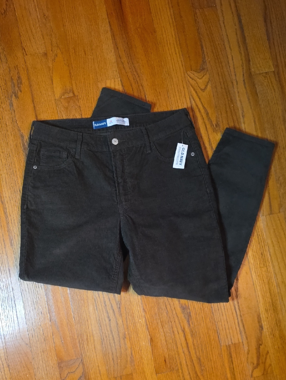 NEW Old Navy Brown Corduroy High-Rise Rockstar Super Skinny
